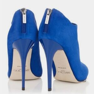 Jimmy Choo Royal Blue Suede Ankle Boots, Size 9.5